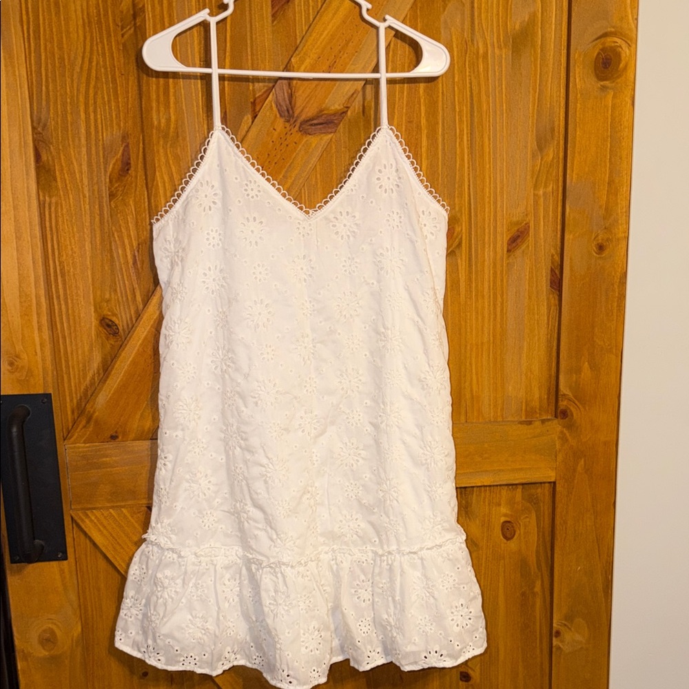SHEIN White Eyelet Mini Dress